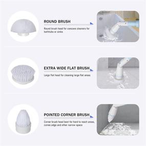 img 2 attached to 🔌 DNOSIM Electric Spin Scrubber - Cordless Grout Cleaner | 360 Power Bathroom Brush with 3 Replaceable Rotating Heads | Adjustable Extension Handle for Floor, Sink, Bathtub, Toilet - Improve SEO!