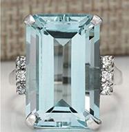 💍 zhiwen vintage fashion women's aquamarine gemstone ring (size 5-11) - 925 silver engagement or wedding jewelry (8#) logo