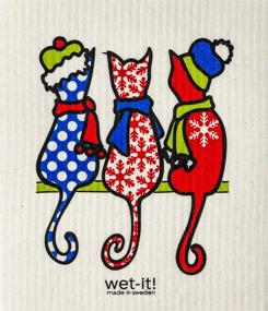 img 2 attached to Cats and Cold Cats – Wet-It! Swedish Dishcloth Set