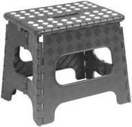 premium grey folding step-stool: ultimate 13 inch height for easy accessibility logo