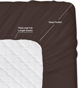 img 2 attached to 🛏️ Hearth & Harbor 3 Piece Bed Sheet Set - Luxury Soft Double Brushed Microfiber - Twin Size, Brown - Deep Pockets, Hypoallergenic