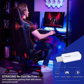 img 1 attached to GTRACING Gaming Chair with Footrest, Speakers, Bluetooth Music | Heavy-Duty Ergonomic Computer Office Desk Chair in Red