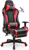 gtracing gaming chair with footrest, speakers, bluetooth music | heavy-duty ergonomic computer office desk chair in red logo