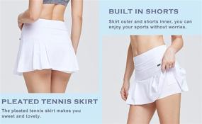 img 3 attached to 👟 Women's Athletic Skort with Pockets - Pleated Tennis Skirt for Workout, Running, Golf, Y2K Mini Skirt