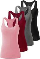 🔥 femdouce racerback workout tank top for women - activewear running & yoga 4 pack logo