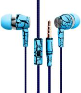 design nylon braided crack earphone cloth rope earpieces stereo bass mp3 music headset with microphone for cellphone mp3 mp4 (blue) logo