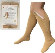 🧦 boost leg circulation with presadee closed toe 15-20 mmhg zipper moderate compression socks (beige, 3xl) logo