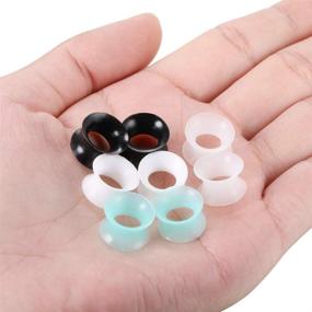 img 1 attached to 👂 Xpircn 8PCS Silicone Ear Tunnels: Double Flared Gauges for Stylish Ear Piercing Jewelry