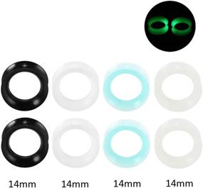 img 3 attached to 👂 Xpircn 8PCS Silicone Ear Tunnels: Double Flared Gauges for Stylish Ear Piercing Jewelry