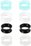 👂 xpircn 8pcs silicone ear tunnels: double flared gauges for stylish ear piercing jewelry logo