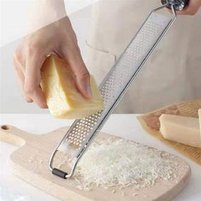 img 1 attached to DflowerK Lemon Citrus Zester Cheese Grater - Razor Sharp Stainless Steel Blade - Protective Cover - Ideal for Lemon, Parmesan Cheese, Chocolate, Nutmeg, Garlic, Ginger (Yellow)