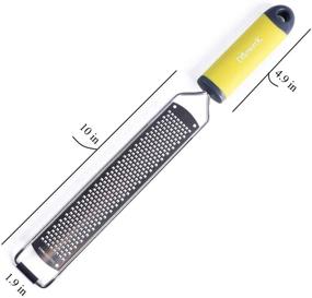 img 3 attached to DflowerK Lemon Citrus Zester Cheese Grater - Razor Sharp Stainless Steel Blade - Protective Cover - Ideal for Lemon, Parmesan Cheese, Chocolate, Nutmeg, Garlic, Ginger (Yellow)