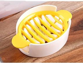 img 3 attached to 🥚 GLORYSHOP Egg Slicer and Wedger - Kitchen Tool for Hard Boiled Eggs, 3 Slicing Styles - Yellow