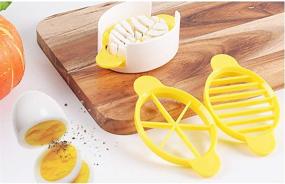 img 1 attached to 🥚 GLORYSHOP Egg Slicer and Wedger - Kitchen Tool for Hard Boiled Eggs, 3 Slicing Styles - Yellow