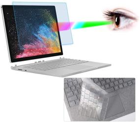 img 4 attached to 📱 Surface Book 2/Book 13.5 Inch Anti Blue Light Screen Protector with Keyboard Cover - Microsoft Surface Book 2/Book 13.5" Laptop Anti Glare Screen Filter for Eye Protection