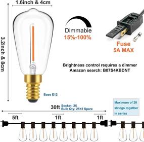 img 3 attached to 🌟 Внешние световые гирлянды Spacenight - 9 метров с 25+2 запасными светодиодными лампами накаливания для регулировки яркости, прочного и водонепроницаемого использования в помещении и на открытом воздухе, а также создания теплой атмосферы в стиле ретро «Эдисон» (2200K)