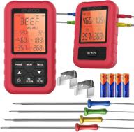 🔥 enzoo wireless meat thermometer - 4 probes, wireless digital grilling thermometer for cooking, smoking, bbq, oven - barbecue thermometer with calibration, 500ft remote range, alert, timer - enhance your culinary experience! logo