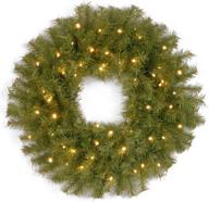 🎄 national tree company pre-lit artificial christmas wreath: norwood fir, 24 inches, green with white lights - christmas collection логотип