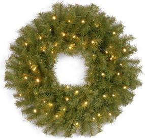 img 4 attached to 🎄 National Tree Company Pre-Lit Artificial Christmas Wreath: Norwood Fir, 24 Inches, Green with White Lights - Christmas Collection