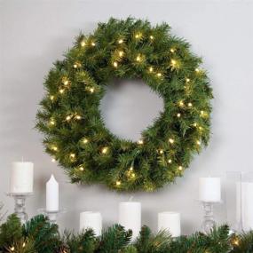 img 3 attached to 🎄 National Tree Company Pre-Lit Artificial Christmas Wreath: Norwood Fir, 24 Inches, Green with White Lights - Christmas Collection
