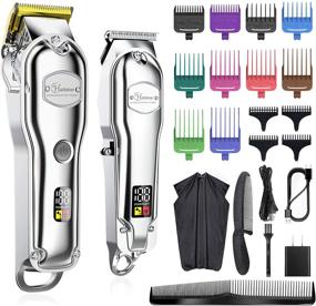 img 4 attached to Hatteker Hair Clipper for Men - IPX7 Waterproof Cordless Barber Clipper Kit with T-Blade Trimmer, Beard Trimmer, and Kids Clipper - Professional USB Rechargeable