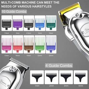 img 2 attached to Hatteker Hair Clipper for Men - IPX7 Waterproof Cordless Barber Clipper Kit with T-Blade Trimmer, Beard Trimmer, and Kids Clipper - Professional USB Rechargeable