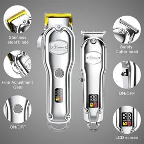 img 1 attached to Hatteker Hair Clipper for Men - IPX7 Waterproof Cordless Barber Clipper Kit with T-Blade Trimmer, Beard Trimmer, and Kids Clipper - Professional USB Rechargeable