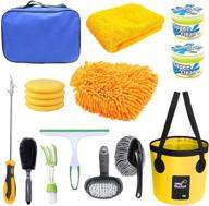 🚗 complete celynd 16pcs car wash kit: interior and exterior cleaning tools, collapsible bucket & sponge towels, tire brush, wash mitt and more logo