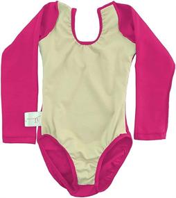 img 2 attached to 🩰 Dancina: Long Sleeve Cotton Leotard for Kids - Ballet & Gymnastics Wear (Ages 2-10)