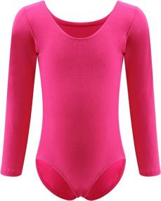 img 4 attached to 🩰 Dancina: Long Sleeve Cotton Leotard for Kids - Ballet & Gymnastics Wear (Ages 2-10)