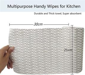 img 2 attached to 🧽 JINYUDOME 2 Rolls Disposable Dish Towels: Reusable, Multi-Purpose Cleaning Cloths for Kitchen - Quick Dry, 50 Sheets/roll, Brown