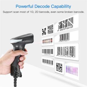 img 2 attached to 🔎 Enhanced Eyoyo USB QR 2D Barcode Scanner: Handheld Wired Bar Code Reader for PDF417 & Data Matrix, Ideal for Mobile Payment, POS Systems & Supermarket Inventory Management - Plug and Play with Extra Long USB Cable