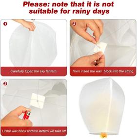 img 3 attached to 🏮 Floating Memorial Lanterns, 10-Pack of 100% Biodegradable Eco-Friendly Chinese Wishing Lanterns for Weddings, Birthdays, Memorials, New Year Festivals - Paper Lanterns