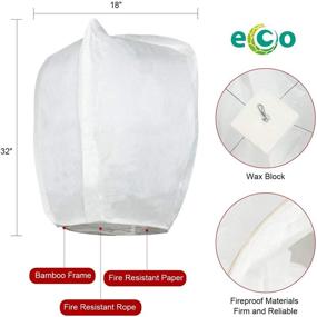 img 2 attached to 🏮 Floating Memorial Lanterns, 10-Pack of 100% Biodegradable Eco-Friendly Chinese Wishing Lanterns for Weddings, Birthdays, Memorials, New Year Festivals - Paper Lanterns