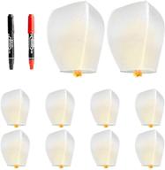 🏮 floating memorial lanterns, 10-pack of 100% biodegradable eco-friendly chinese wishing lanterns for weddings, birthdays, memorials, new year festivals - paper lanterns логотип