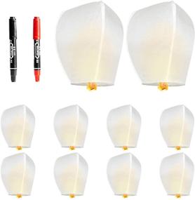 img 4 attached to 🏮 Floating Memorial Lanterns, 10-Pack of 100% Biodegradable Eco-Friendly Chinese Wishing Lanterns for Weddings, Birthdays, Memorials, New Year Festivals - Paper Lanterns