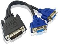 dms-59 pin male to dual vga female video card adapter - y splitter cable logo