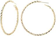 💍 14k gold/white gold twisted hoop earrings - large hoop earrings for women & girls (40mm/60mm) logo