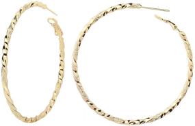 img 3 attached to 💍 14K Gold/White Gold Twisted Hoop Earrings - Large Hoop Earrings for Women & Girls (40mm/60mm)