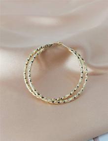 img 2 attached to 💍 14K Gold/White Gold Twisted Hoop Earrings - Large Hoop Earrings for Women & Girls (40mm/60mm)