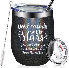 img 4 attached to 🎁 Top-Rated Best Friend Gift - Hilarious Birthday & Christmas Presents for Women, Men, Sister, Coworker - 12oz Insulated Wine Tumbler Cup: Perfect Friendship Present for BFFs, Roommates, and More!