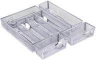 🗄️ mesh kitchen drawer organizer: efficient silverware tray with 5+3 separate compartments and anti-slip mats for utensil storage логотип