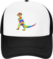 wisedeal kids' vibrant prehistoric dinosaur hat: adjustable mesh trucker baseball cap for boys & girls - perfect youth birthday gift logo