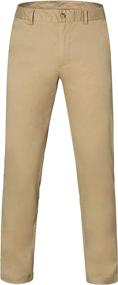 img 4 attached to YUCENFU Big Boys Straight Fit Uniform Pants: Stylish Flat Front Cotton Chino Pants for Sizes 8-20