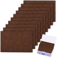 🪑 10-pack of large felt furniture pads - 6"x 4" - heavy duty 5mm thick, brown anti-scratch floor protectors for hardwood floors, includes 20 rubber bumpers logo