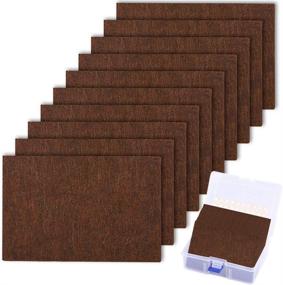 img 4 attached to 🪑 10-Pack of Large Felt Furniture Pads - 6"x 4" - Heavy Duty 5mm Thick, Brown Anti-Scratch Floor Protectors for Hardwood Floors, Includes 20 Rubber Bumpers