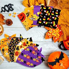 img 2 attached to Halloween Dog Bandanas: Spooky Pet Scarves for a Perfect Costume - Set of 4