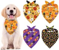 halloween dog bandanas: spooky pet scarves for a perfect costume - set of 4 логотип