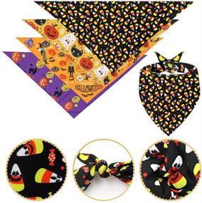 img 3 attached to Halloween Dog Bandanas: Spooky Pet Scarves for a Perfect Costume - Set of 4