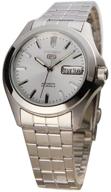 seiko men's snkk87 two tone stainless steel analog watch: stylish white dial timepiece logo